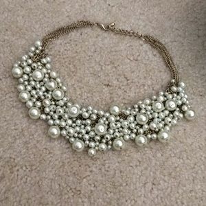 Statement Pearl & Gold Collar Necklace